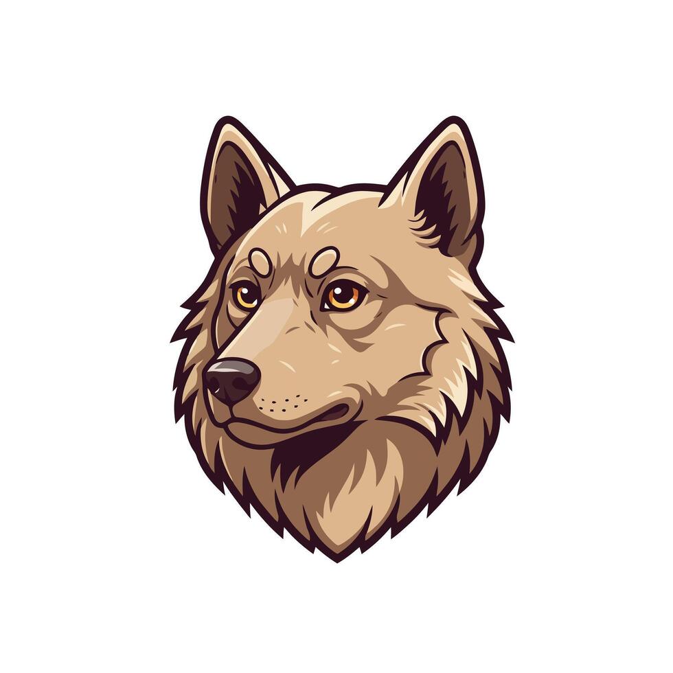 Dog Head Detailed Illustration on a White Background vector