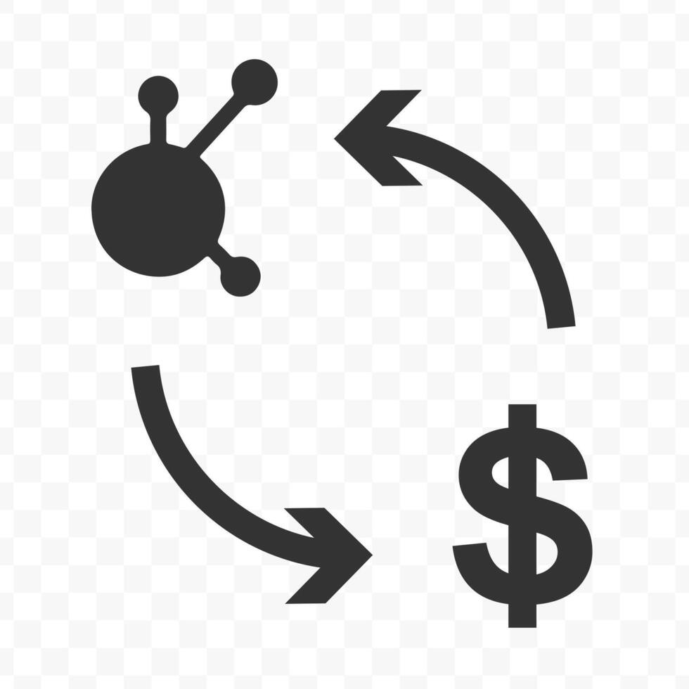 The icon of the money and the virus illustration, isolated on transparent background, illustration vector