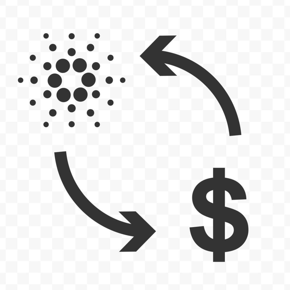 The dollar symbol is in the middle of the circle, and the arrows are pointing to the left vector