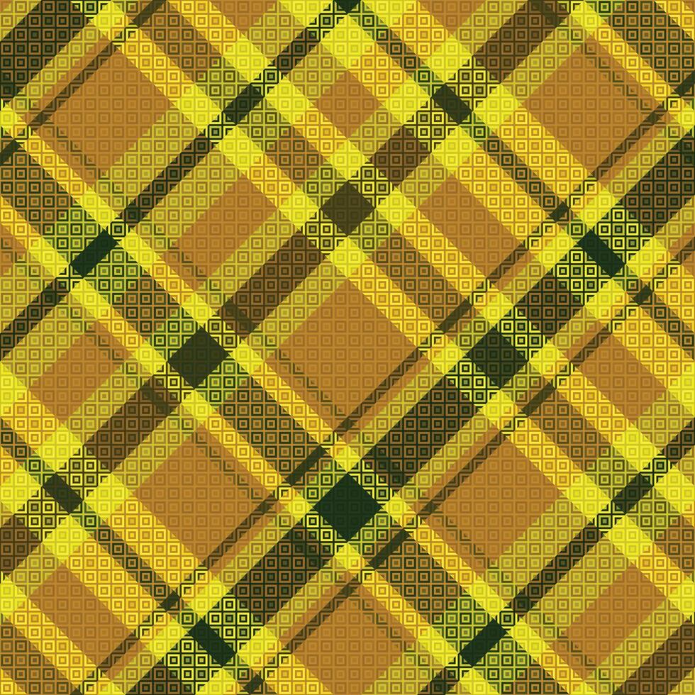 A plaid pattern in yellow, green and brown vector