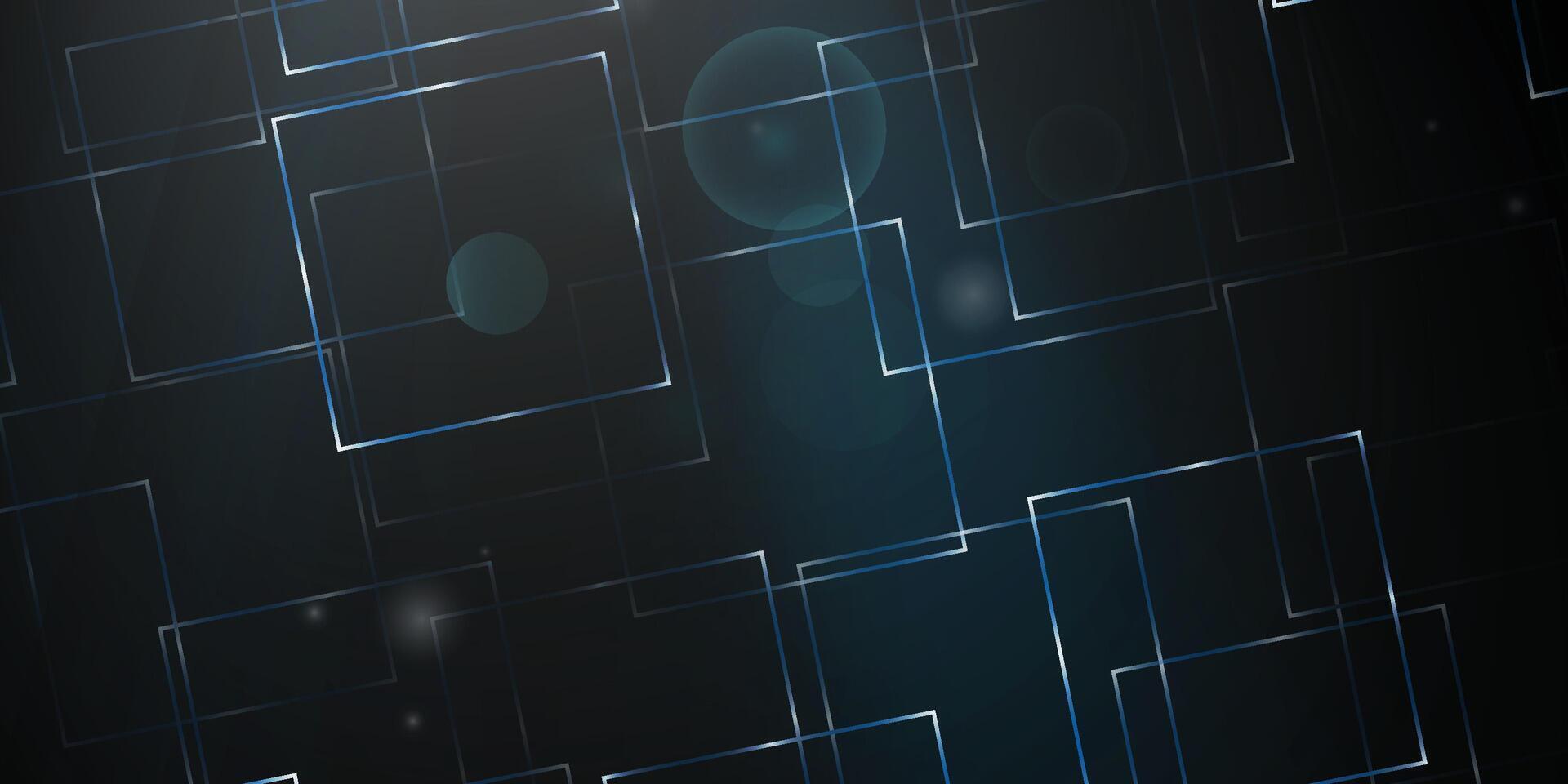 Abstract blue squares on black background vector