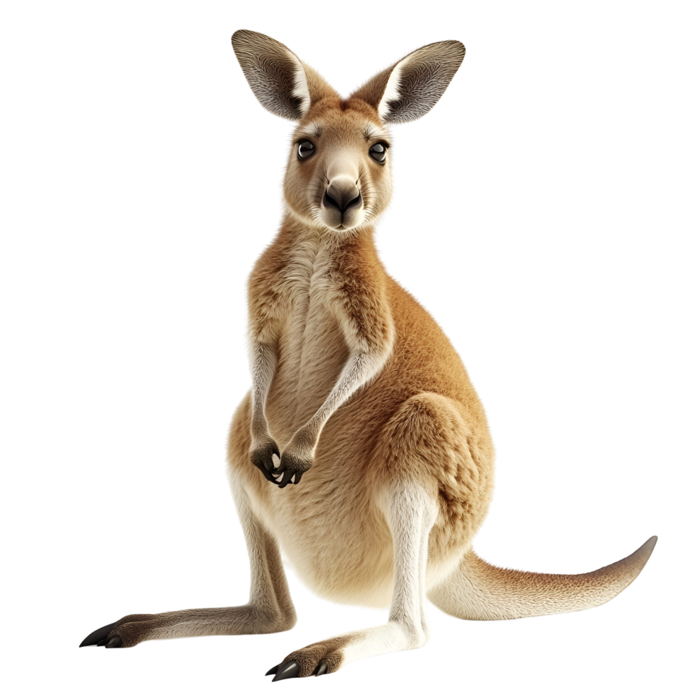 A kangaroo is sitting on its hind legs png