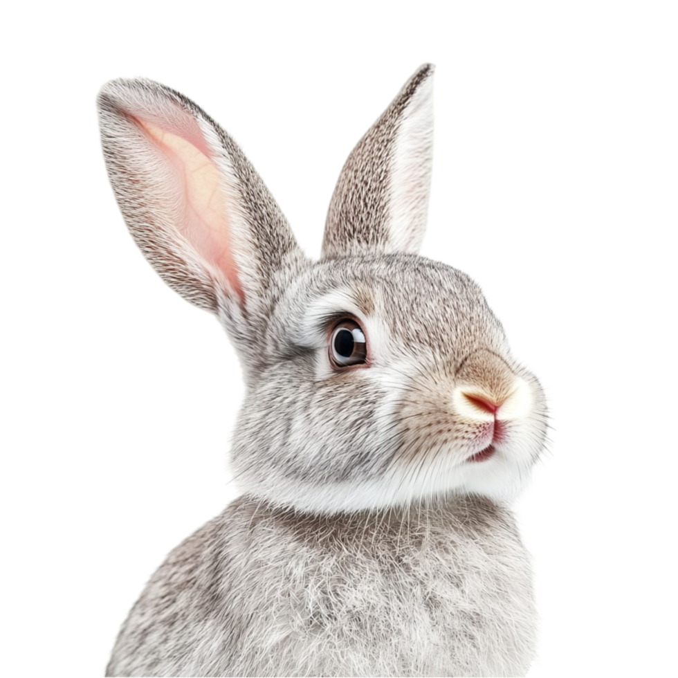 Realistic Brown Rabbit Sitting Calmly on Transparent Background png