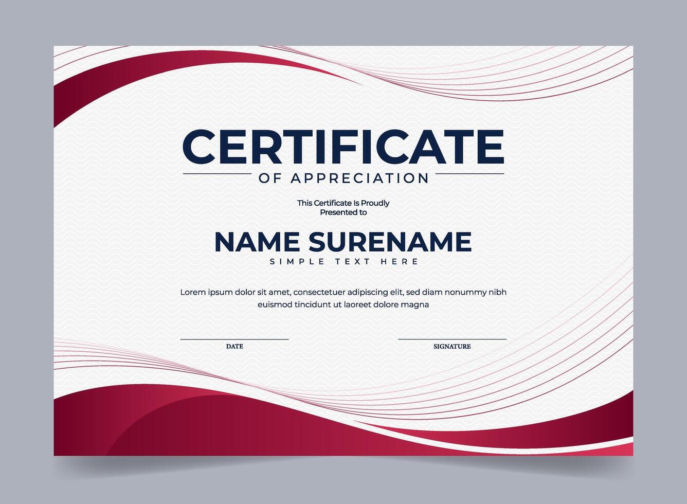 Modern Certificate Template Design. Achivement certificate or diploma design vector