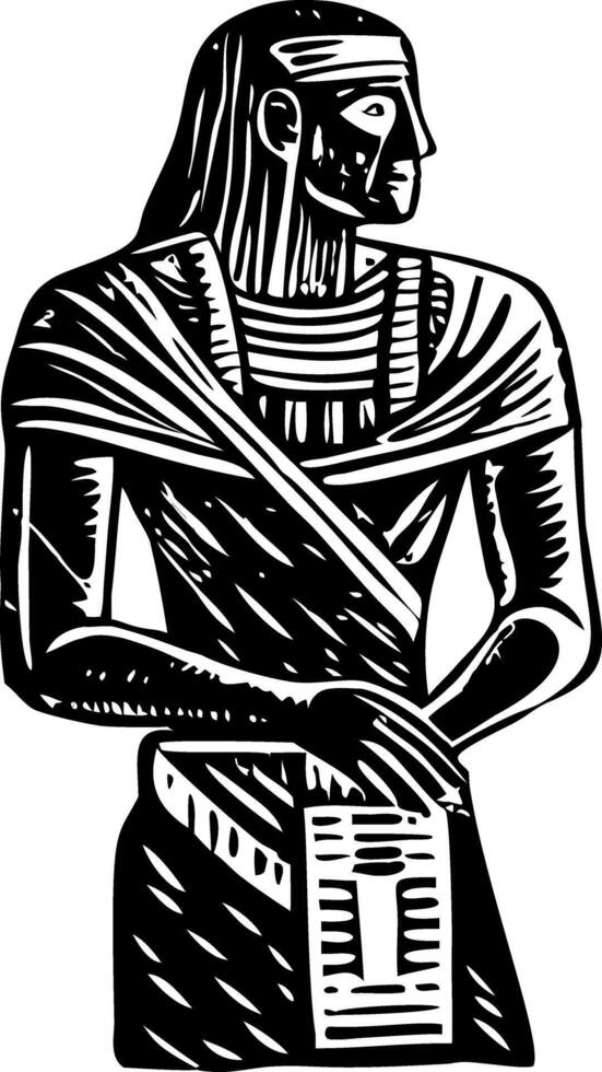 An egyptian man holding a book in his hand vector