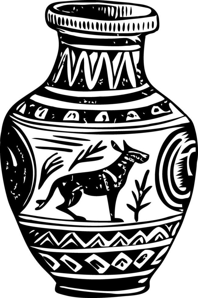 Ancient egyptian vase vector