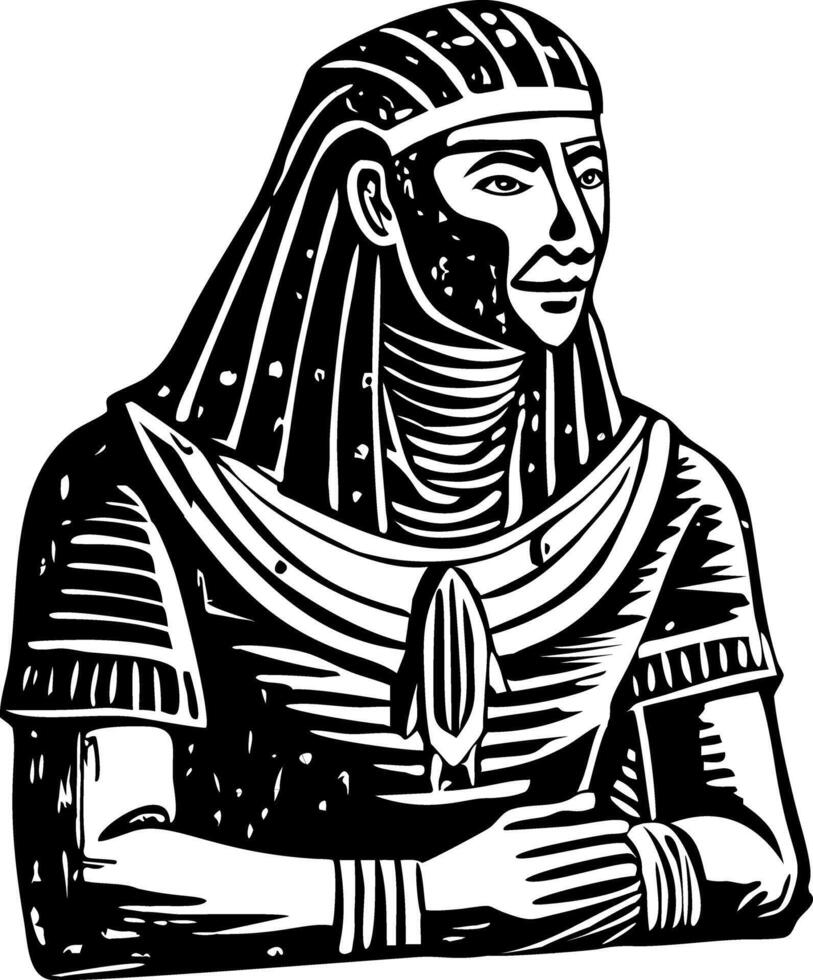 An egyptian man in a headdress with a beard vector