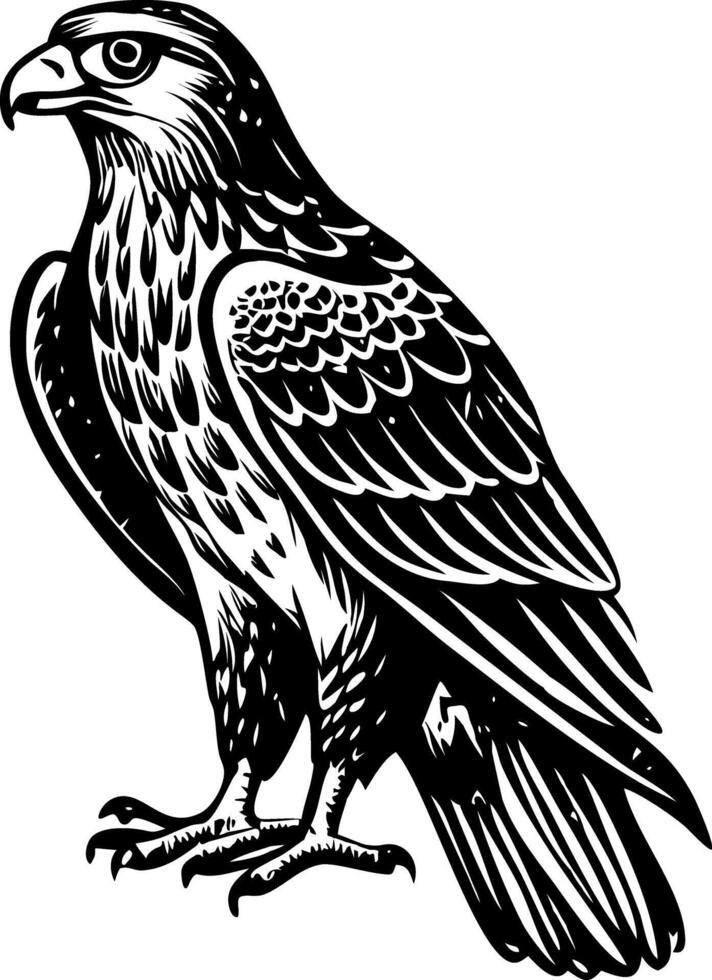 An eagle is standing on its hind legs and has its wings spread vector