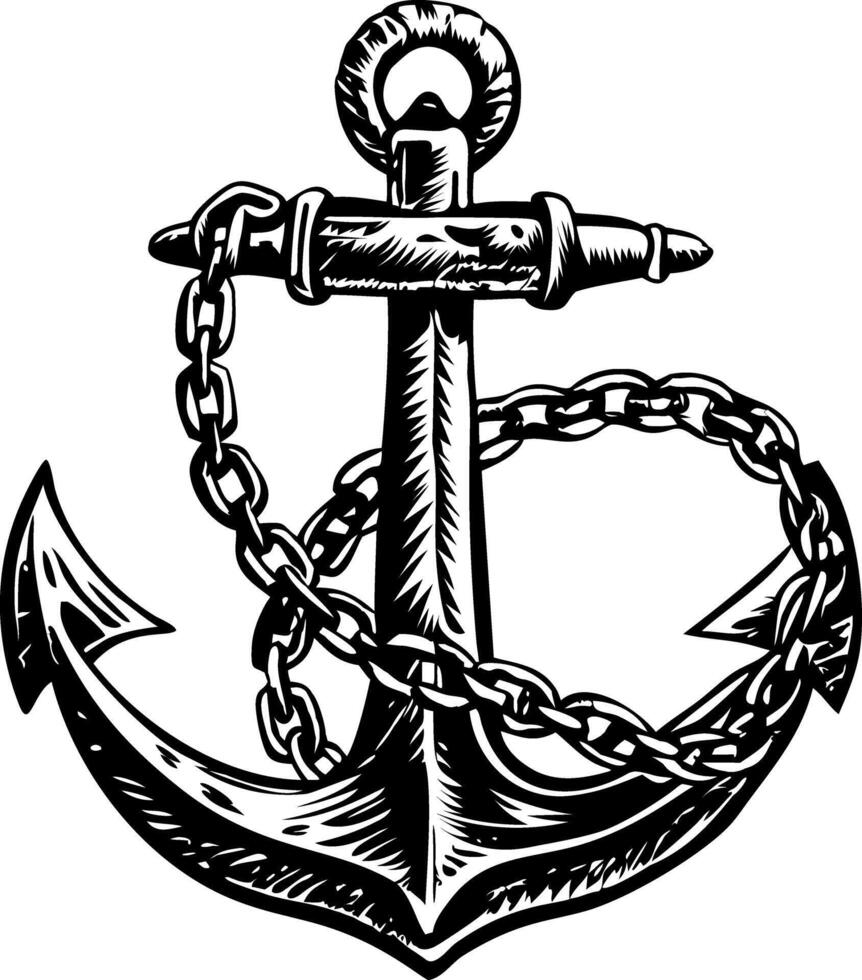 A vintage style illustration of a ship anchor vector
