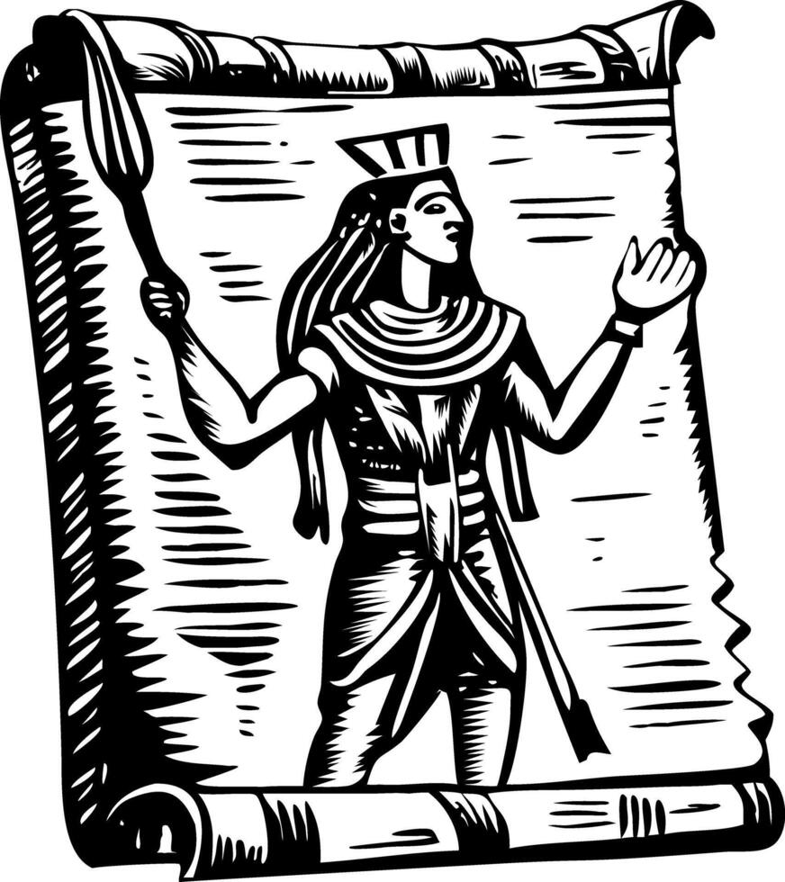 An egyptian woman holding a scroll vector