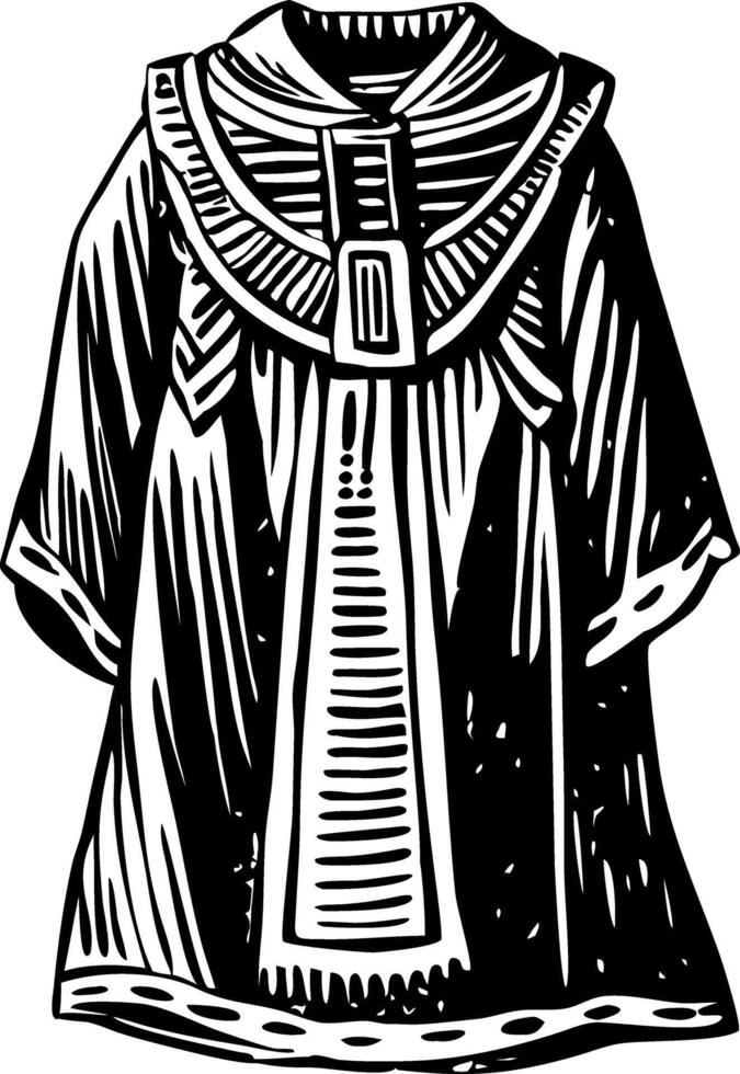 A black and white drawing of a dress vector