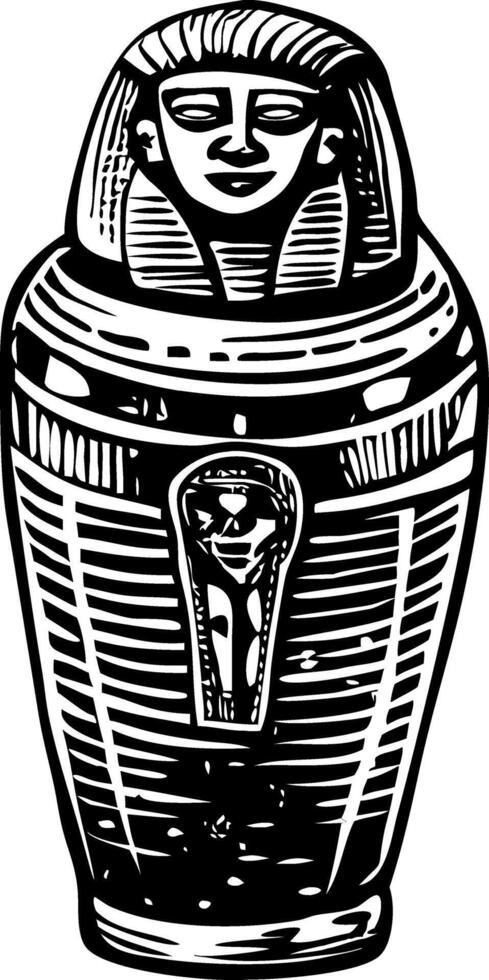 An egyptian mummy in a wooden box vector