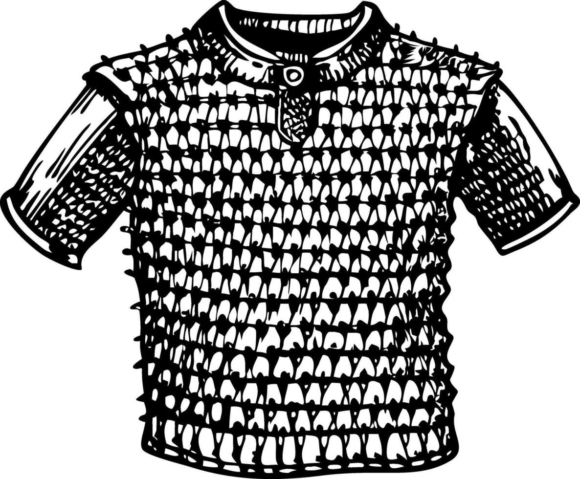 A vintage style illustration of armour chainmail vector