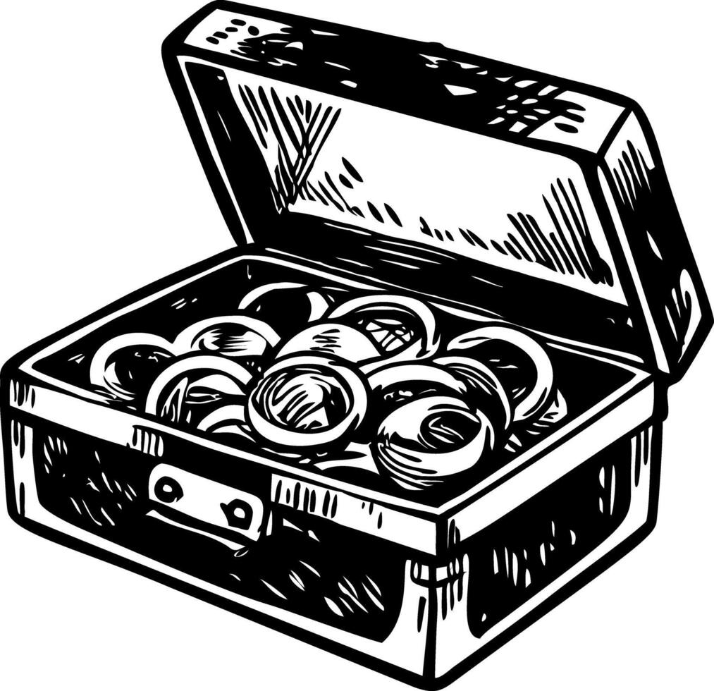 A vintage illustration of an ancient jewellery box vector