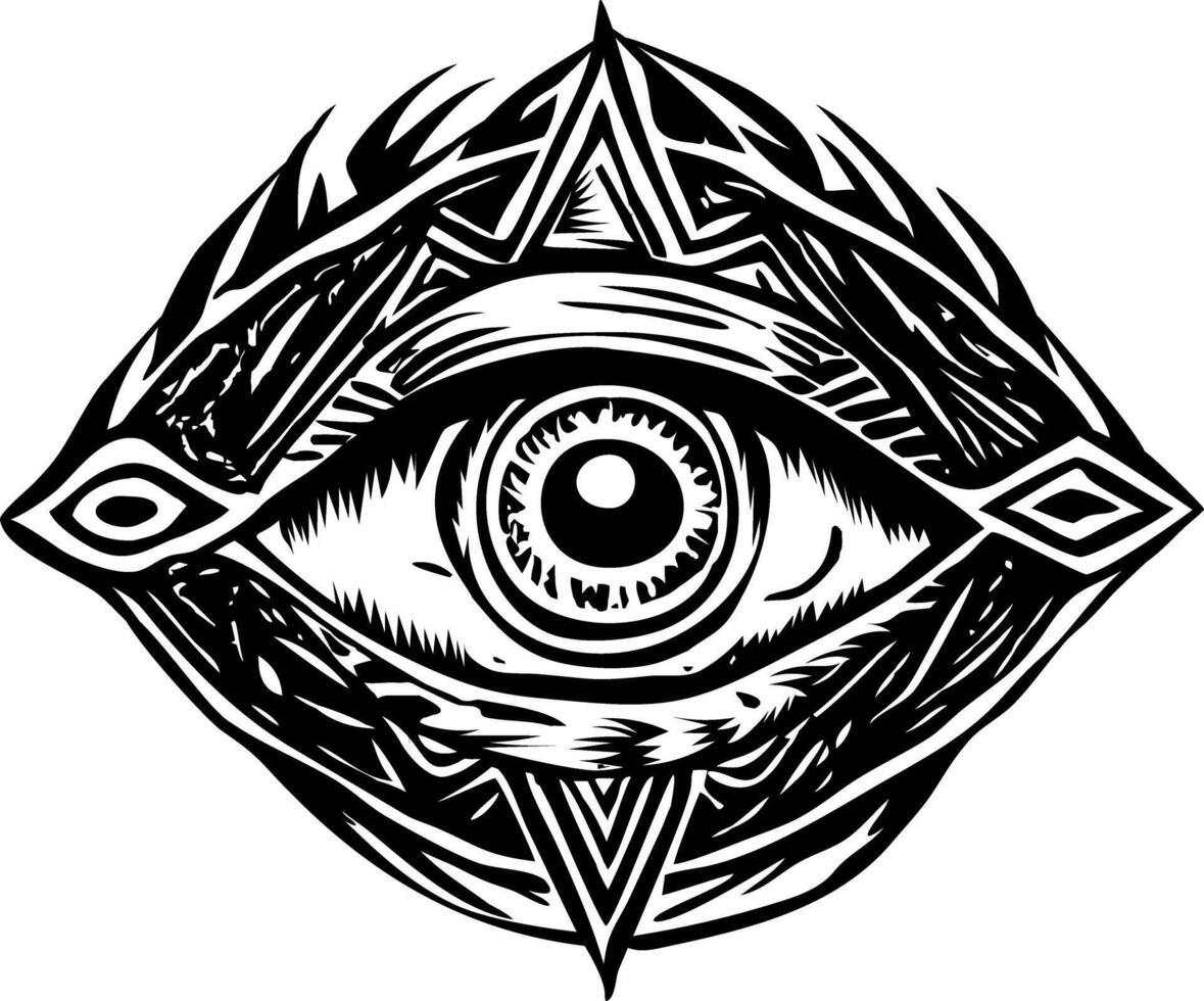 A vintage style illustration of odin eye symbol vector