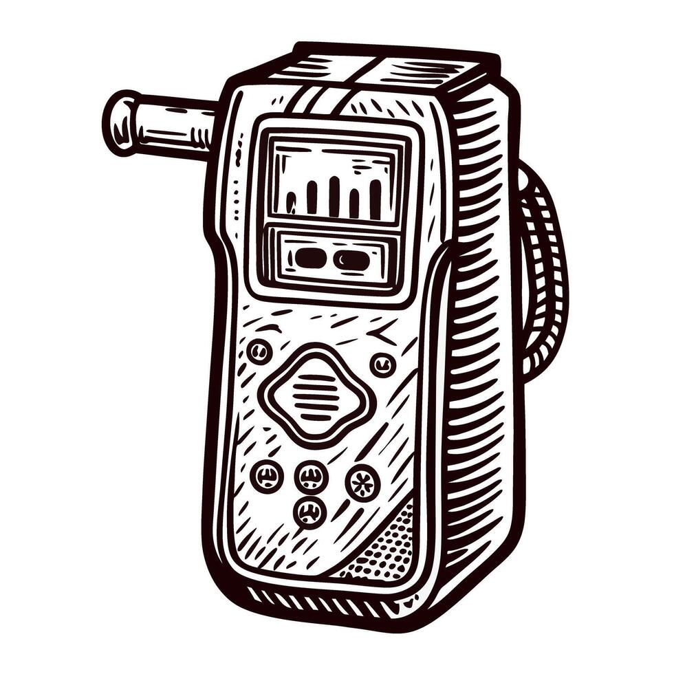 Vintage handheld device with retro controls and display vector