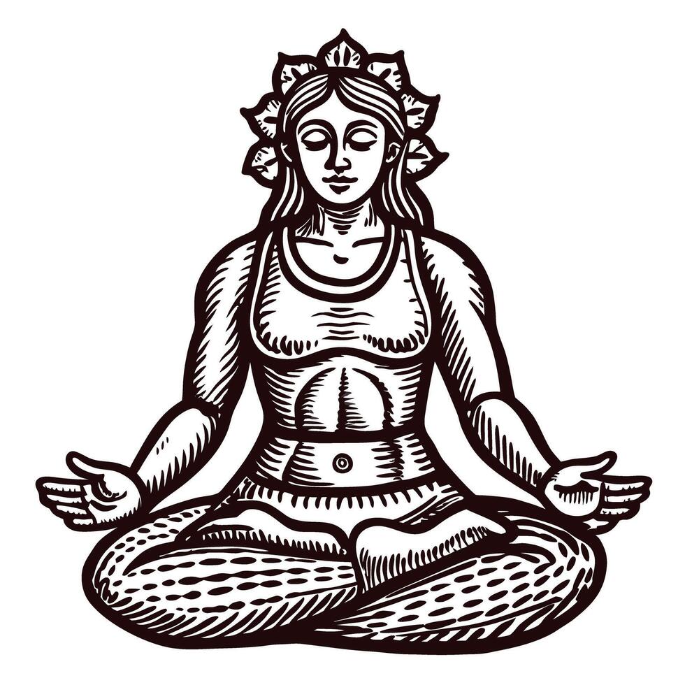 art of a person in lotus pose symbolizing meditation and harmony vector