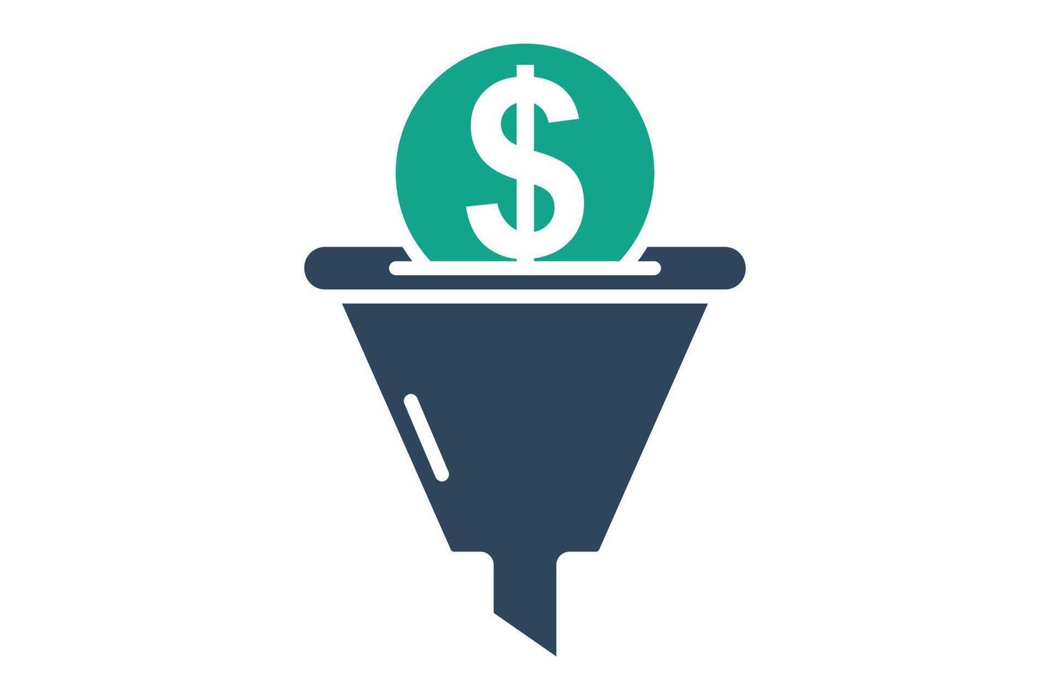 Sales funnel icon. solid icon style. icon related to digital marketing. business elements illustration vector