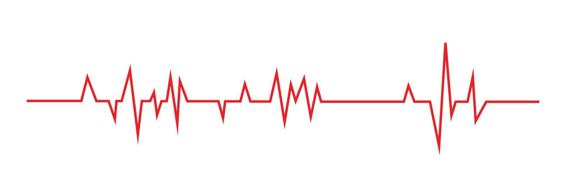 red ecg Line Heartbeats icon. vector
