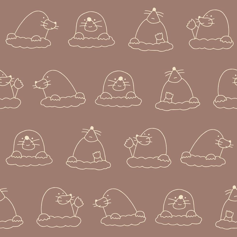 Outline Mole Seamless Pattern Background for Print Fabric Surface Fashion Wrapping vector