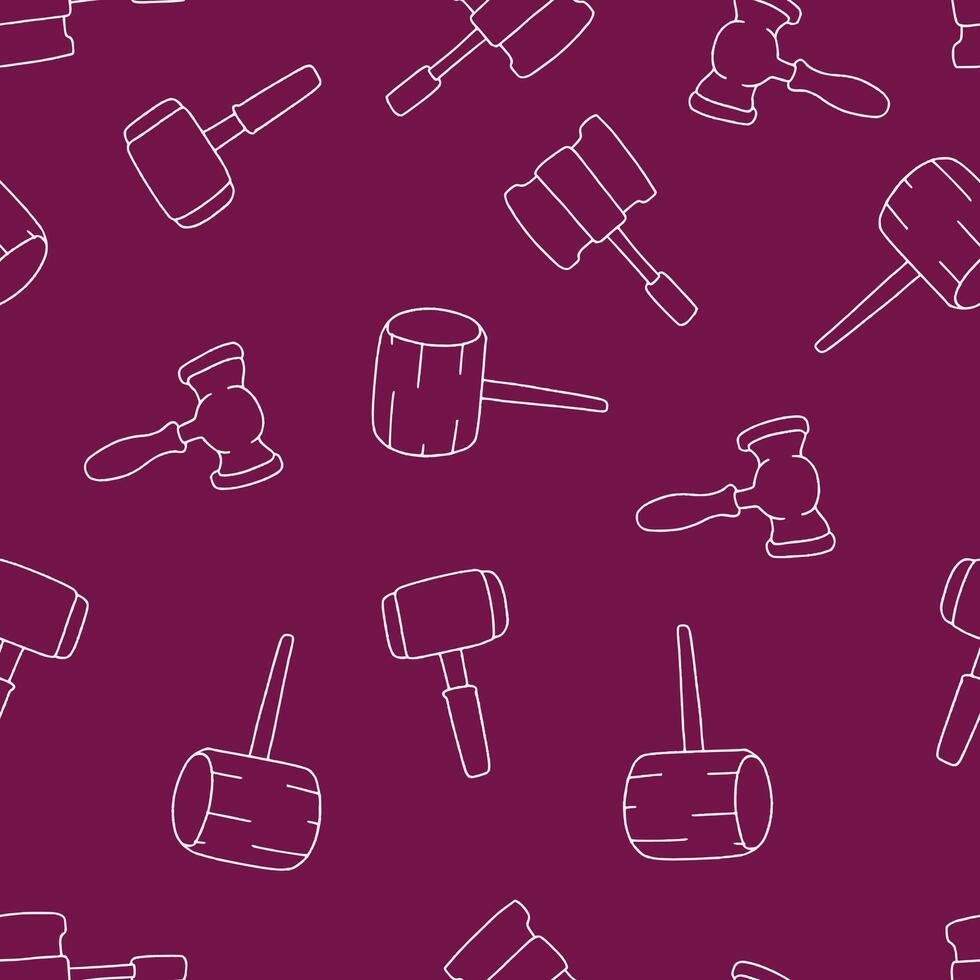 Outline Hammer Seamless Pattern Background for Surface Print Fabric Fashion Wrapping vector
