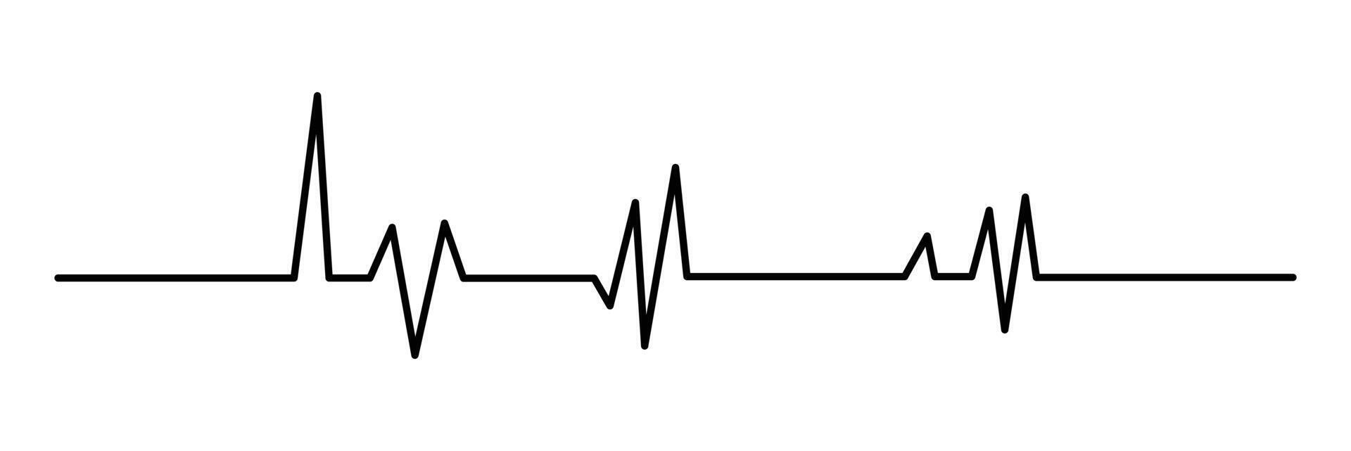 Black heart rhythm Line icon. Black heartbeat line icon. vector