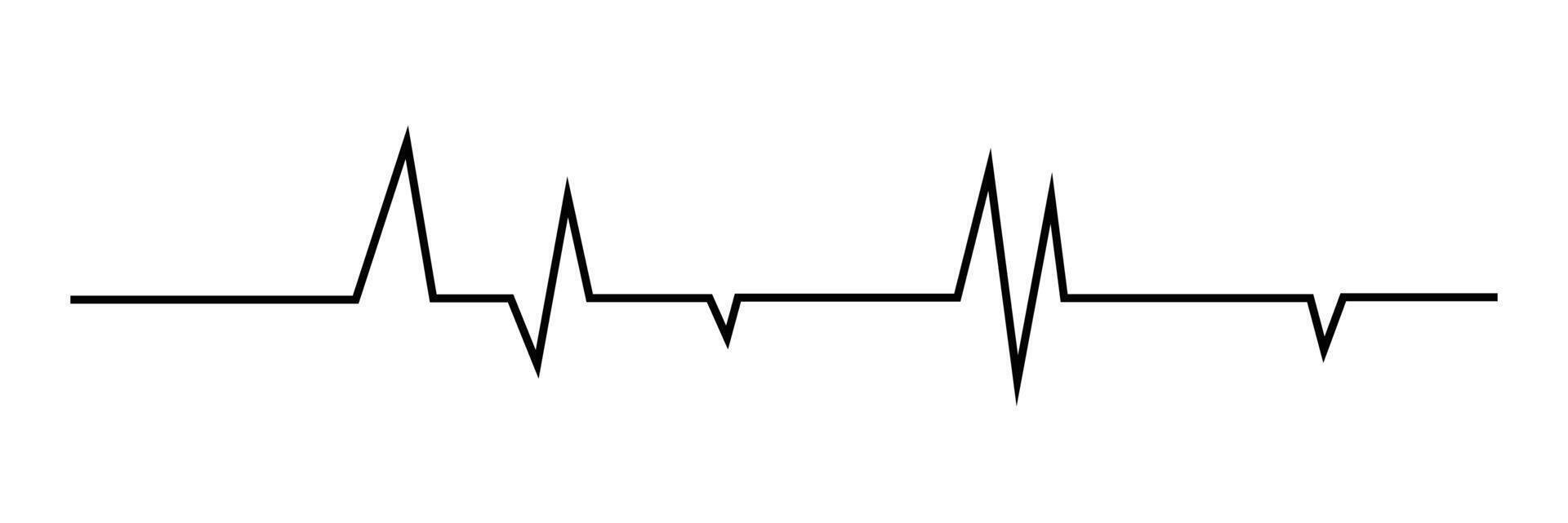 Black heartbeat line icon. black Ecg Line. vector