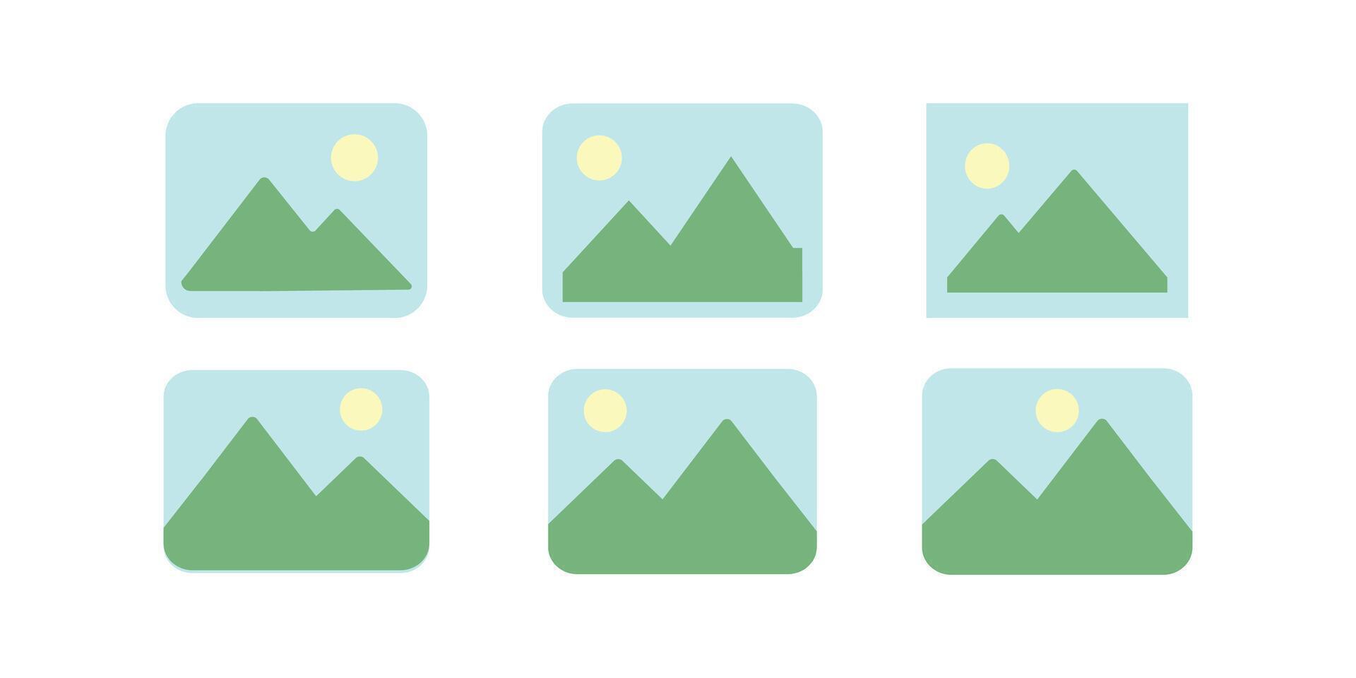 colorful photo, album, gallery, image icon collections. vector