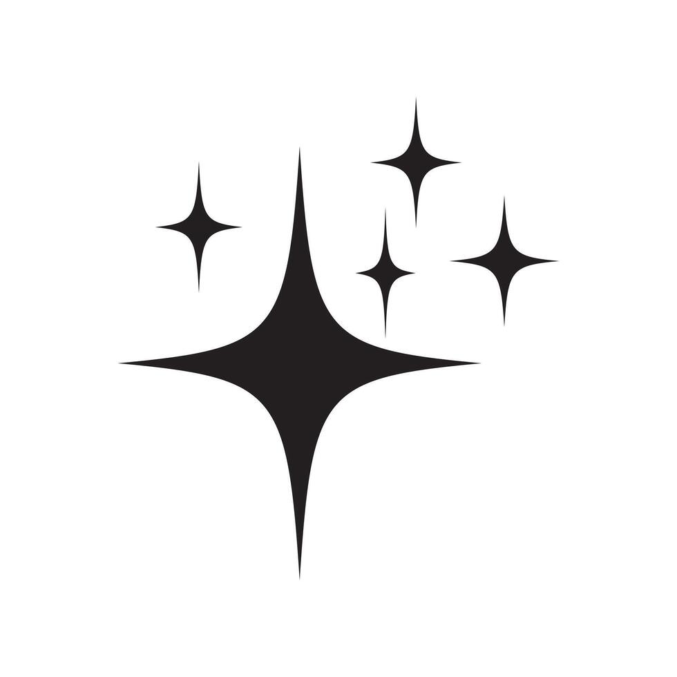 Star icons. Twinkling stars. Sparkles, shining burst icon symbol. Blinking stars. glint glitter icon. star sign line art icon. vector