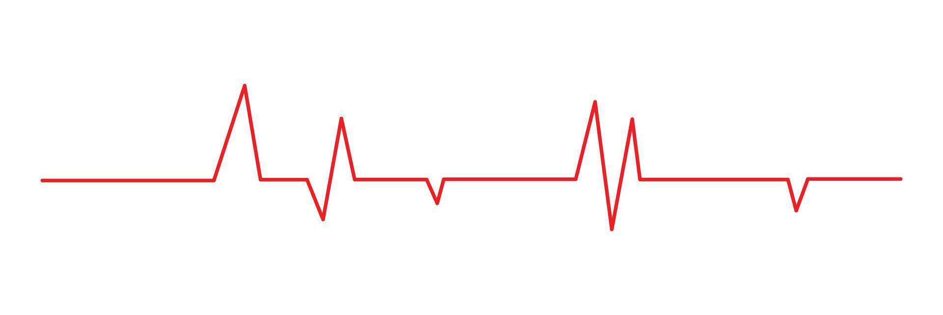 red heart Rhythm Collection Line. vector
