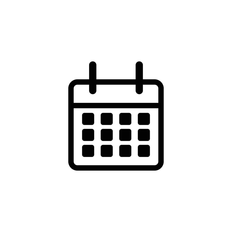 Calendar icon in black stock. vector