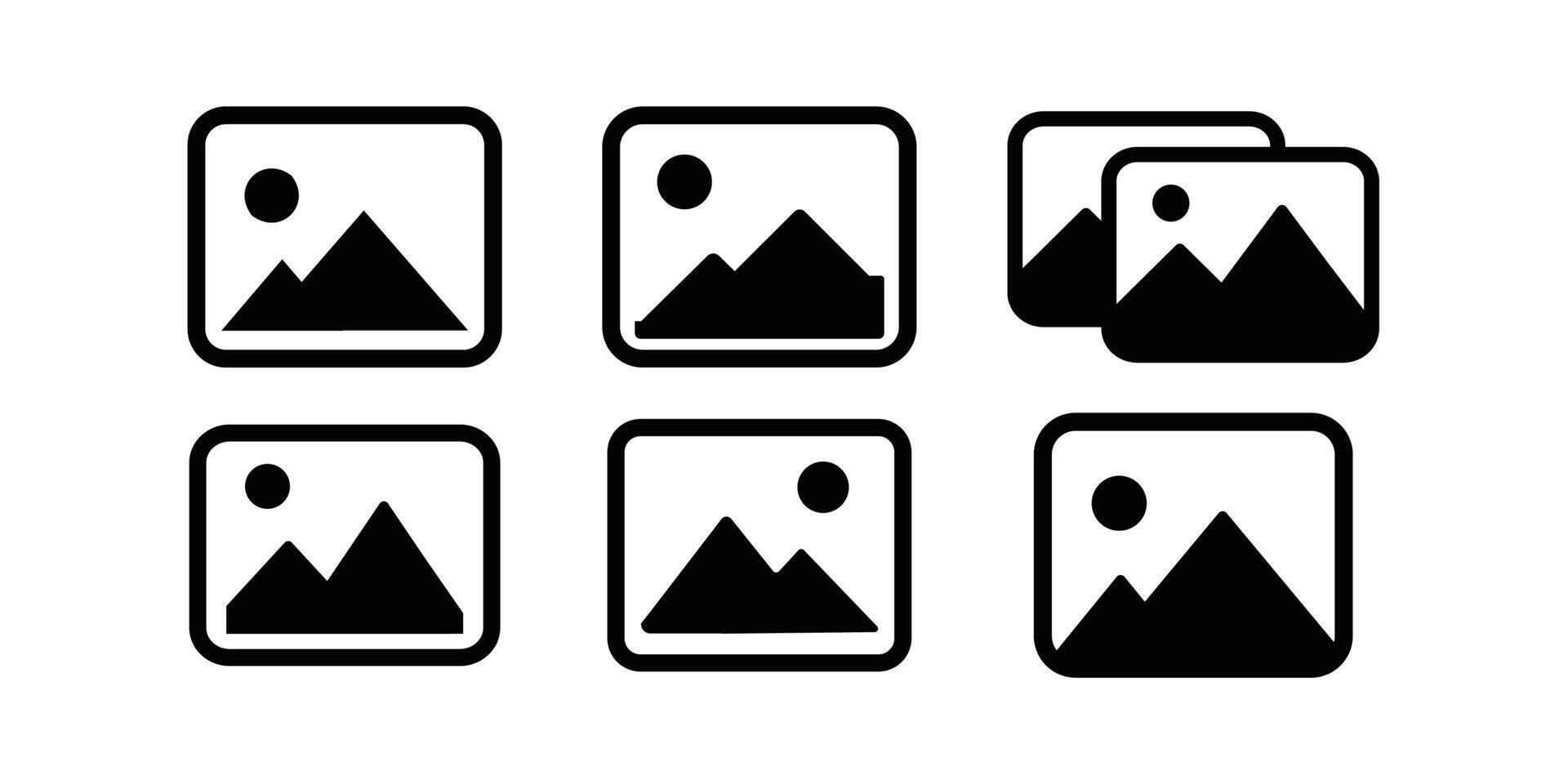 Picture icon collections in black. Gallery icon collections. vector