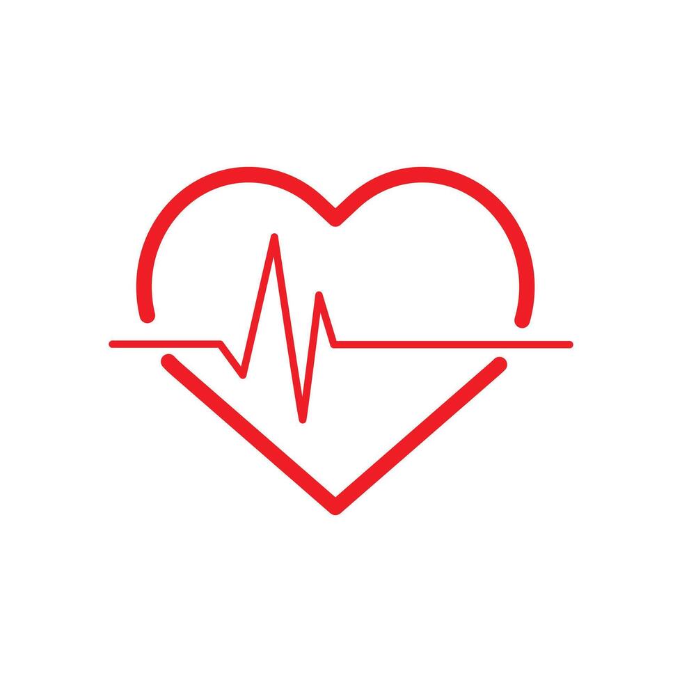 Red heart beat isolated on white background. Heart. Heart rate icon, symbol, logo vector