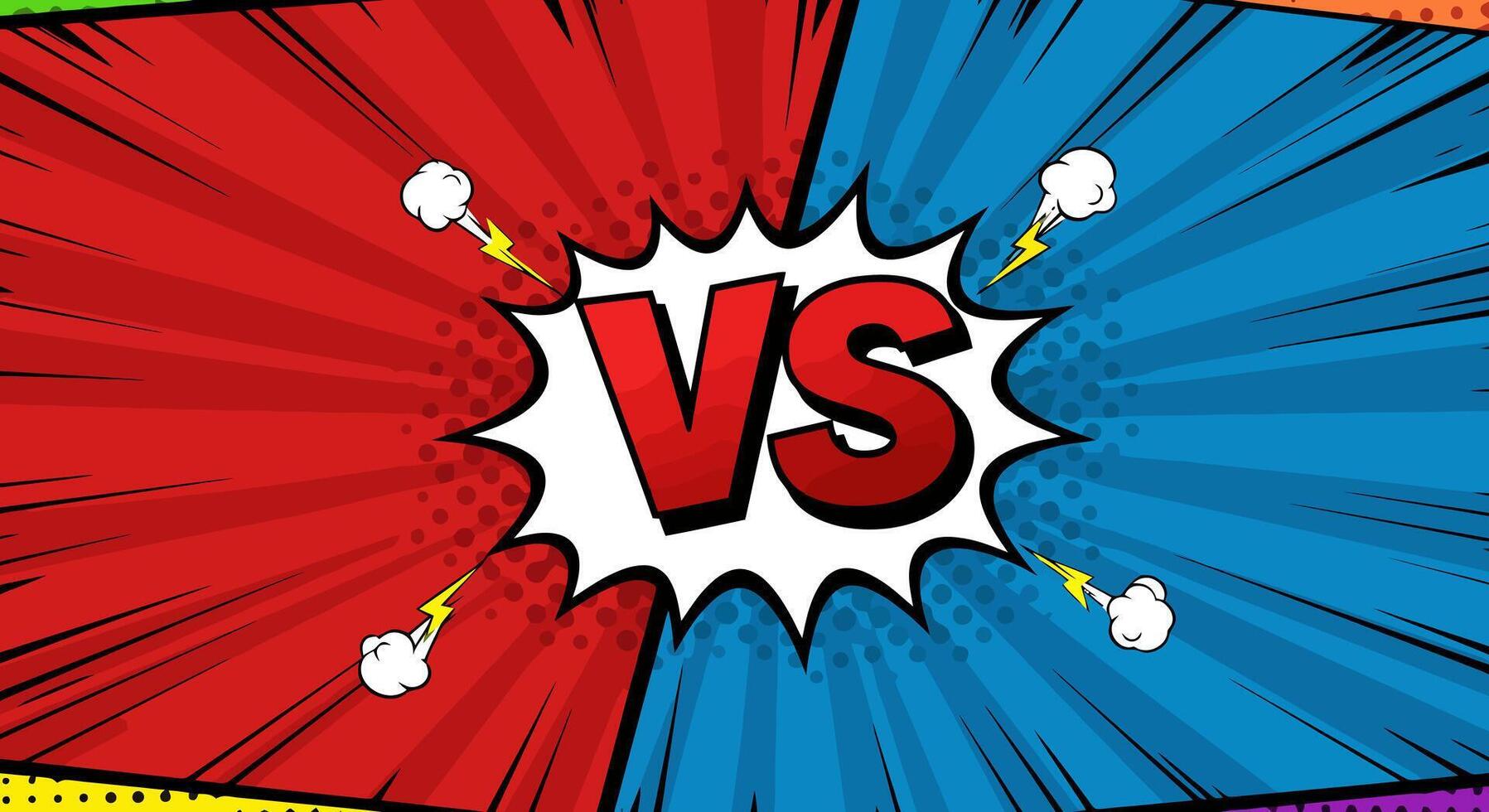 Red Versus Blue Comic Style Background for Comparison vector