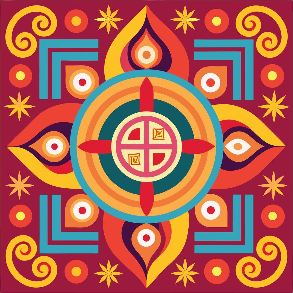 a colorful design with a circular pattern vector