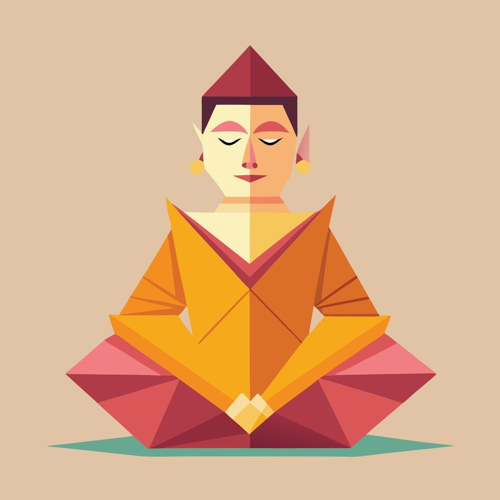a buddha sitting in a lotus position vector