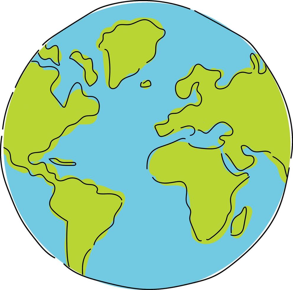 blue water and green continents earth globe hand drawn illustration isolated white background,Earth Art, Map Illustration, Globe Artwork Sketch, Hand Sketched Planet, World Map Art, Nature Earth vector