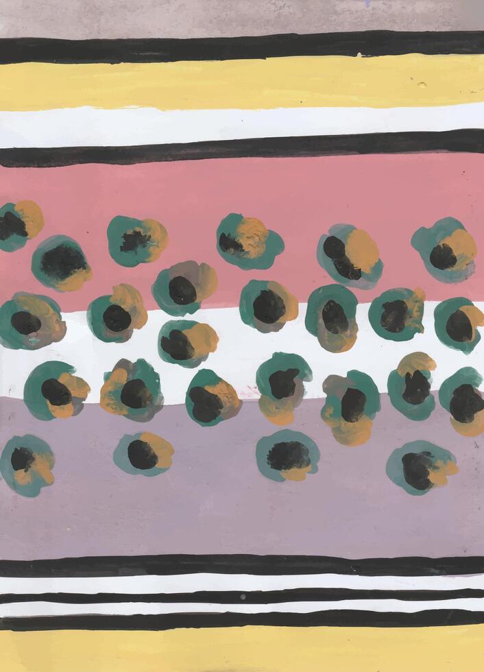 Abstract composition of colorful wavy lines with various patterns and shapes watercolour vector