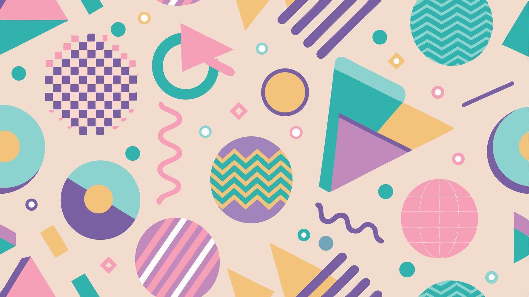 Pastel Memphis Retro Pattern vector