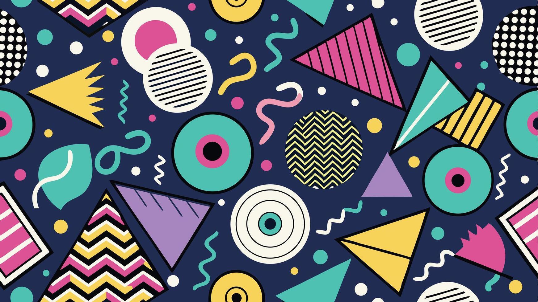 Monochrome Abstract Memphis Design vector