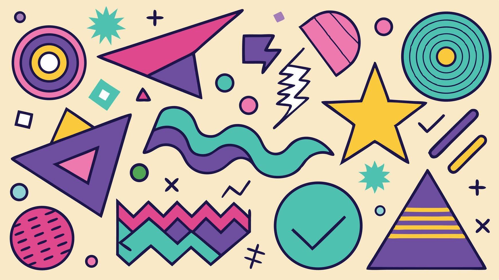 Abstract Memphis Style Art vector