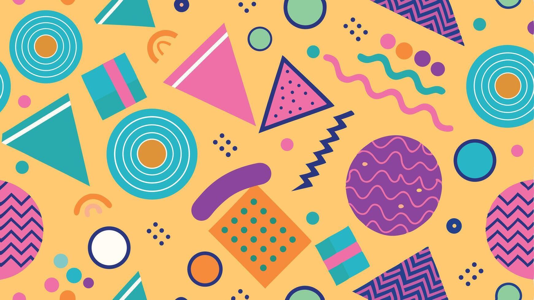 Neon Shapes Throwback Style vector
