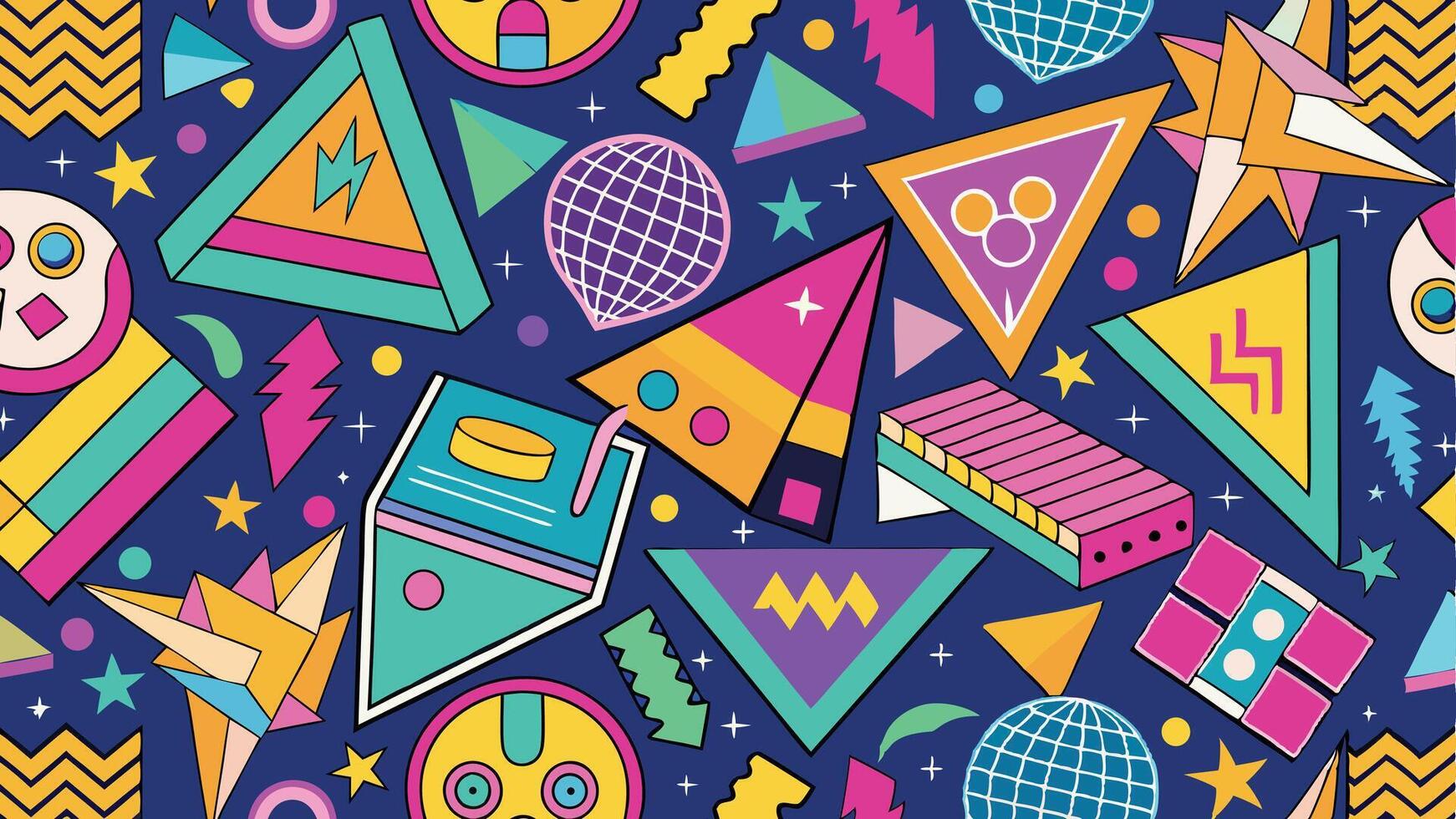 Neon Retro Kids Vibes vector