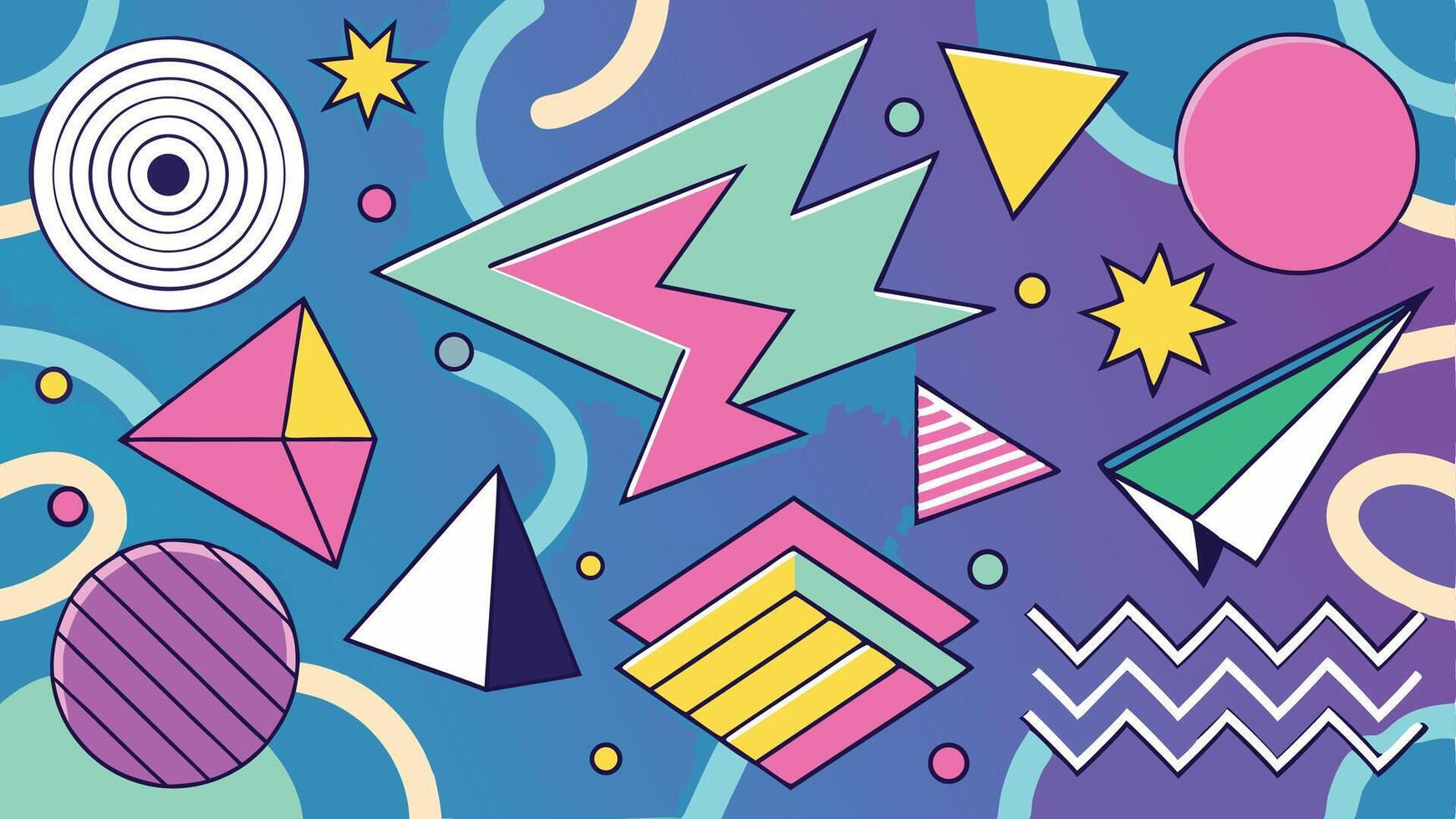 Stylish Memphis Inspired Graphics vector