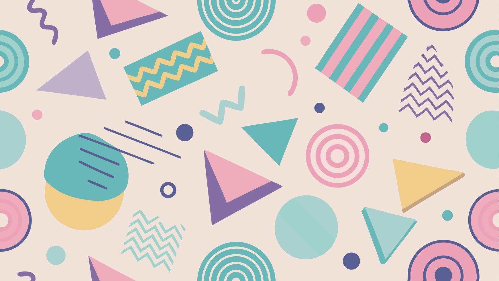 Retro Pastel Shapes Background vector