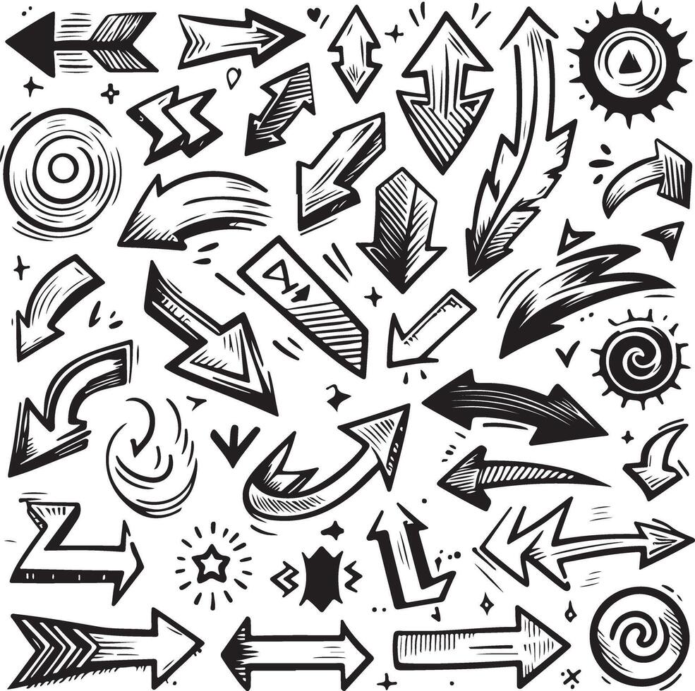 Rustic Arrows on Paper vector