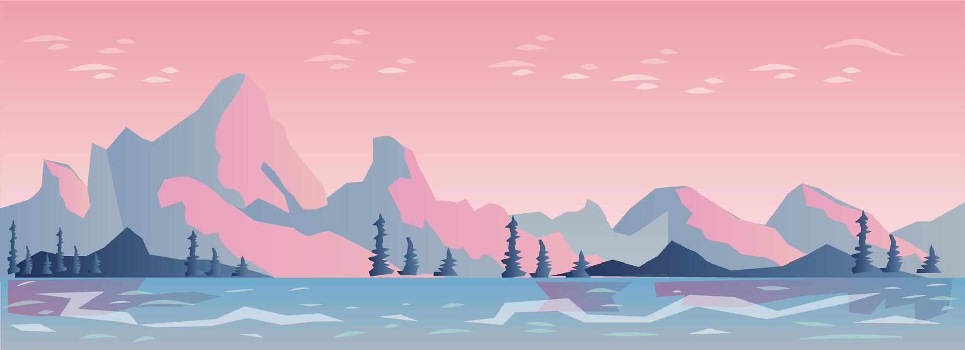 Mountain View and Sea Game Background vector