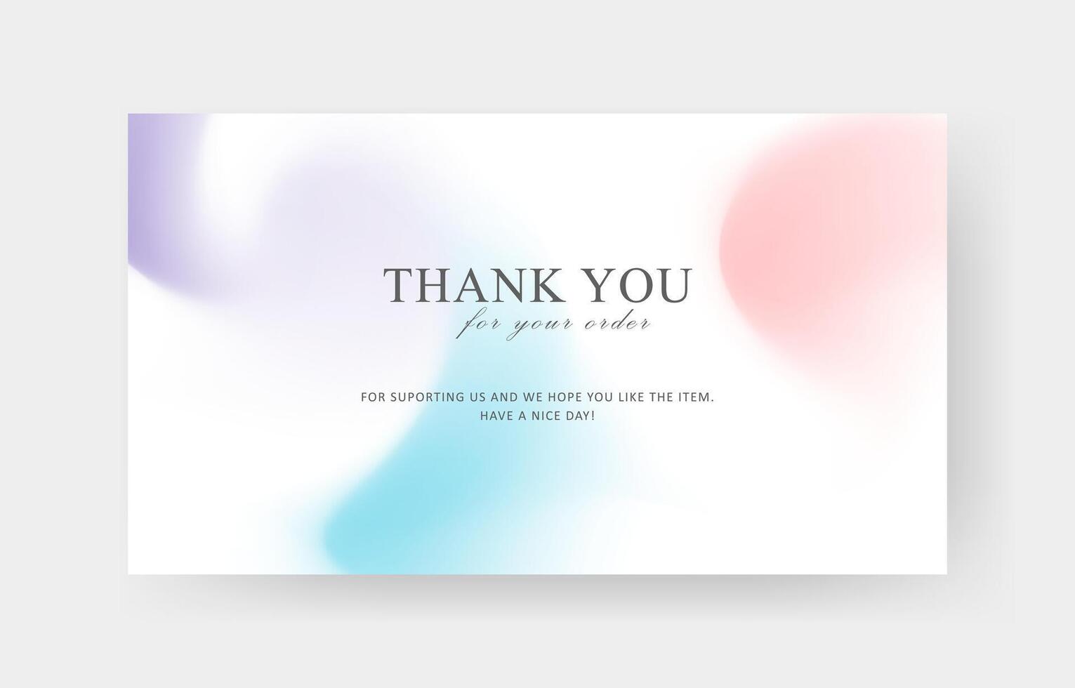 thank you card template, customer business card, aesthetic color greeting template, printable custom small business card vector