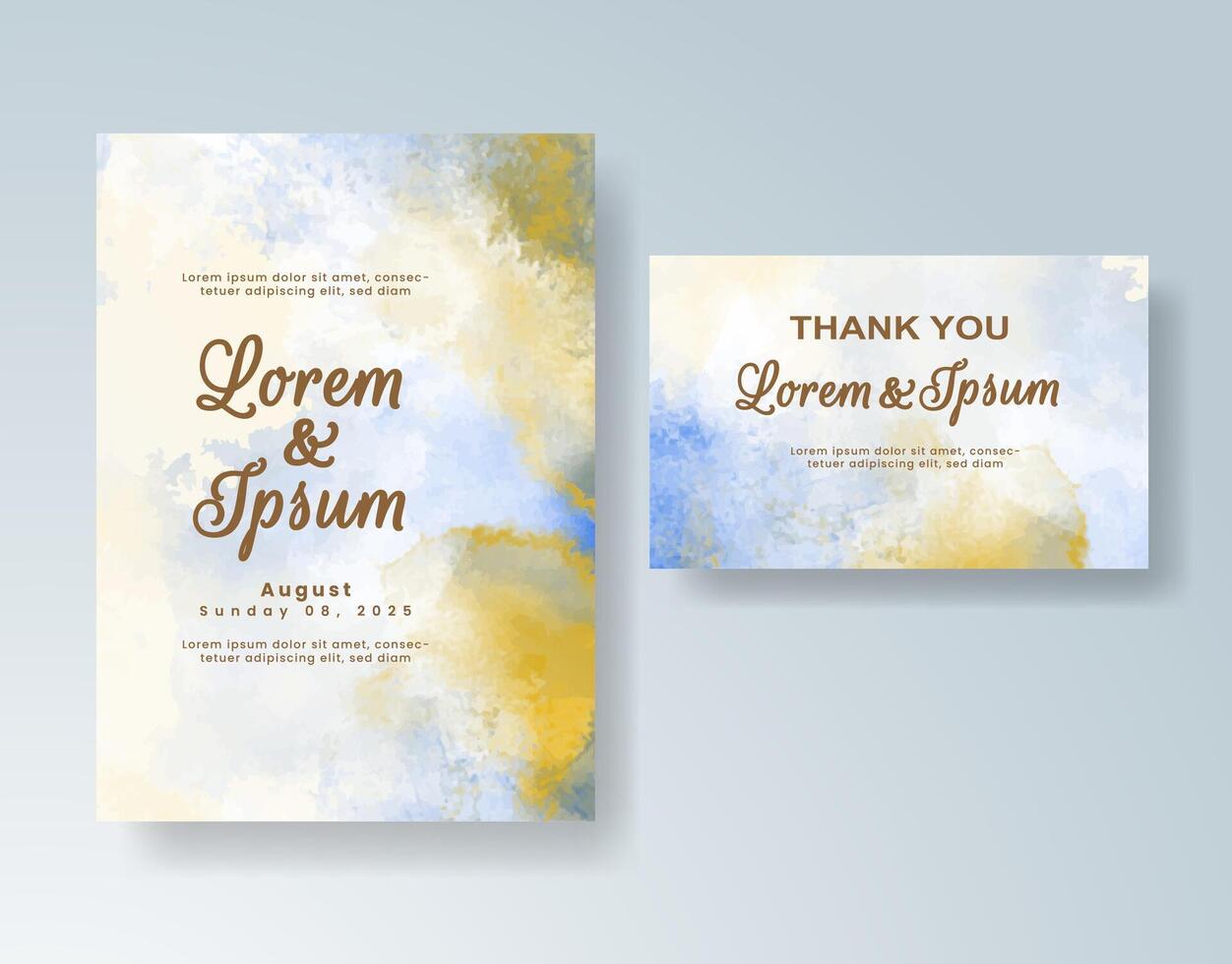 Classy abstract watercolor with minimalist text vector