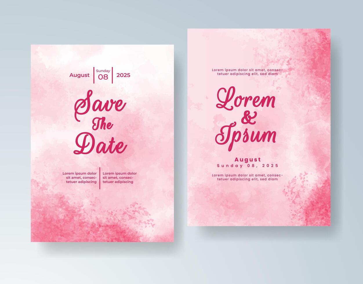 Watercolor veil effect on wedding card vector
